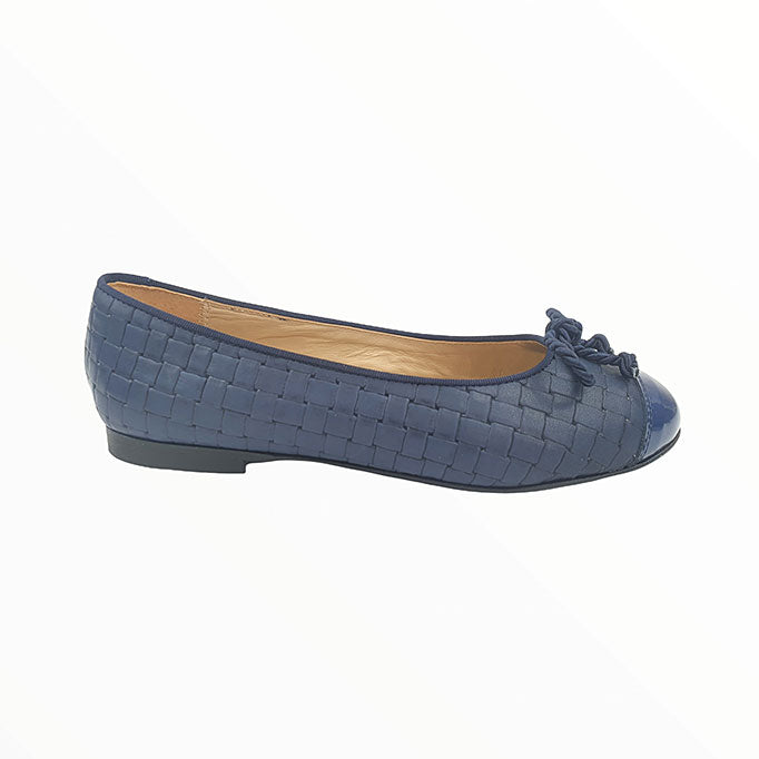 Damen-Ballerinas-Mutter-KInd-Runde-Spitze-CLARA-Blau