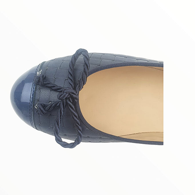 Damen-Ballerinas-Mutter-KInd-Runde-Spitze-CLARA-Blau