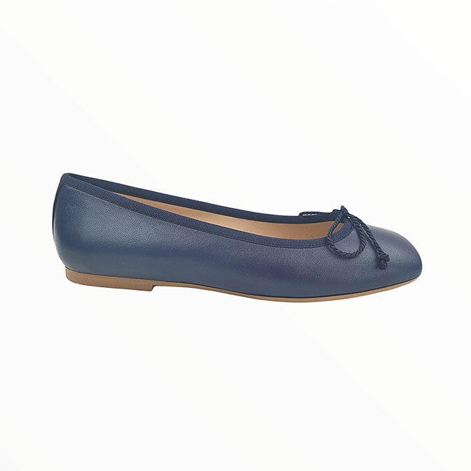 Damen-Ballerinas-Mutter-Kind-Quadratische-Spitze-EMILIA-blau