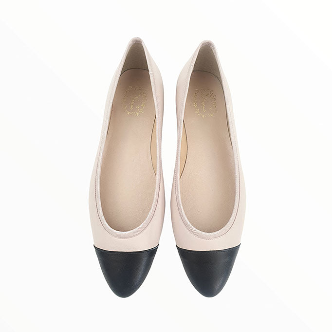 Damen-Ballerinas-feine-Spitze-Marie-hell-rosa+schwarz