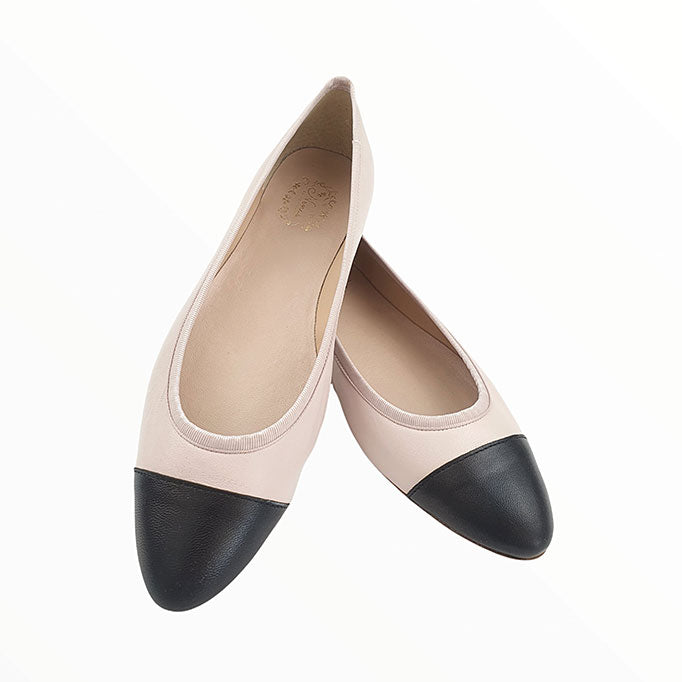 Damen-Ballerinas-feine-Spitze-Marie-hell-rosa+schwarz