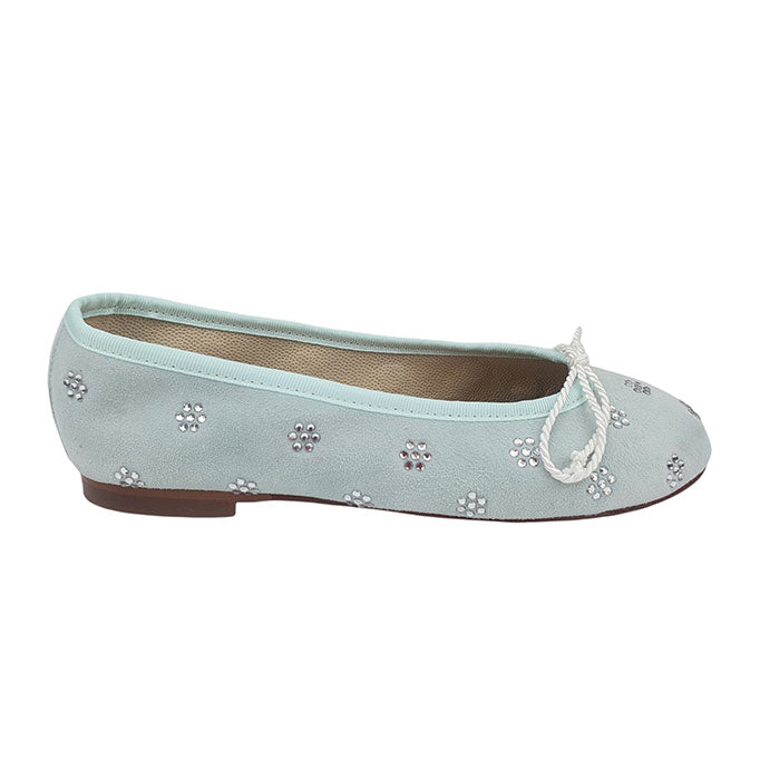 Kinder-Schuhe-Kommunion-Feier-Runde-Spitze-ELENA-Mint-Glitzer