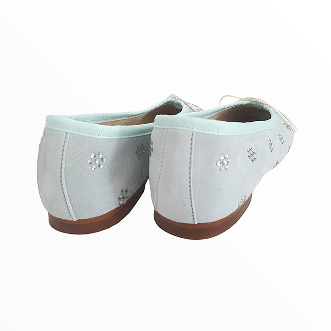 Kinder-Schuhe-Kommunion-Feier-Runde-Spitze-ELENA-Mint-Glitzer