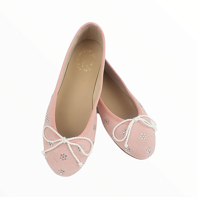 Kinder-Schuhe-Kommunion-Feier-Runde-Spitze-ELENA-Rosa-Glitze