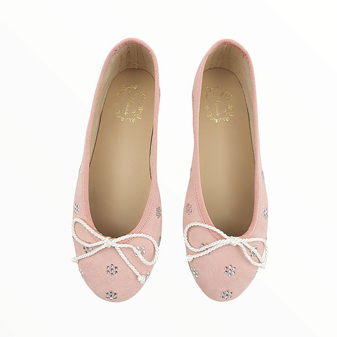 Kinder-Schuhe-Kommunion-Feier-Runde-Spitze-ELENA-Rosa-Glitze